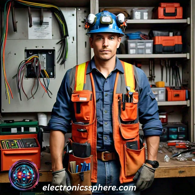 An electrician tool vest is used to hold and organize tools that electricians frequently use. 