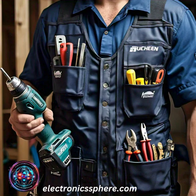 An effective electrician tool vest should have a variety of pockets in different sizes to accommodate various tools and accessories.